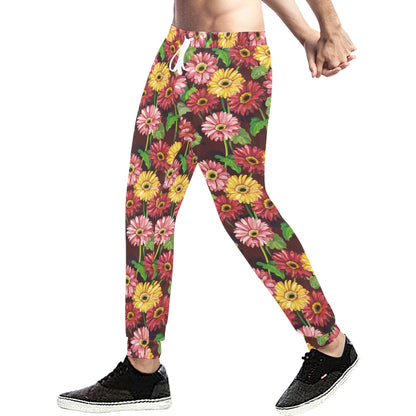 Daisy Gerbera Print Pattern Men's Sweatpants