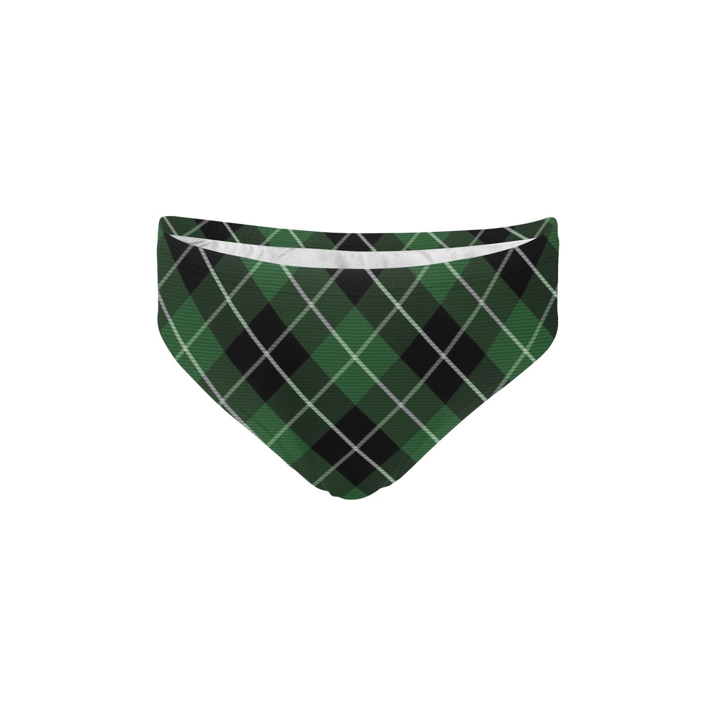 Plaid Green Pattern Print Design A05 Men's Swimming Briefs