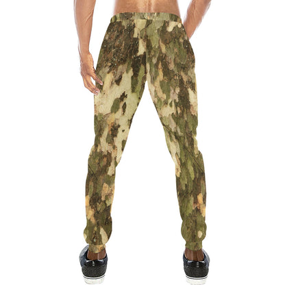 Camo Realistic Tree Texture Print Men's Sweatpants