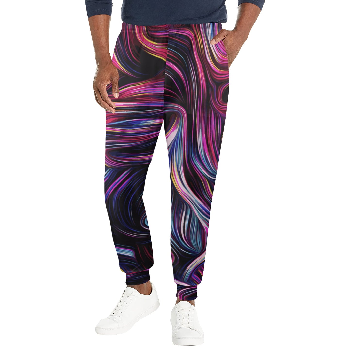 Liquid Pattern Print Design 01 Men's Casual Track Pants