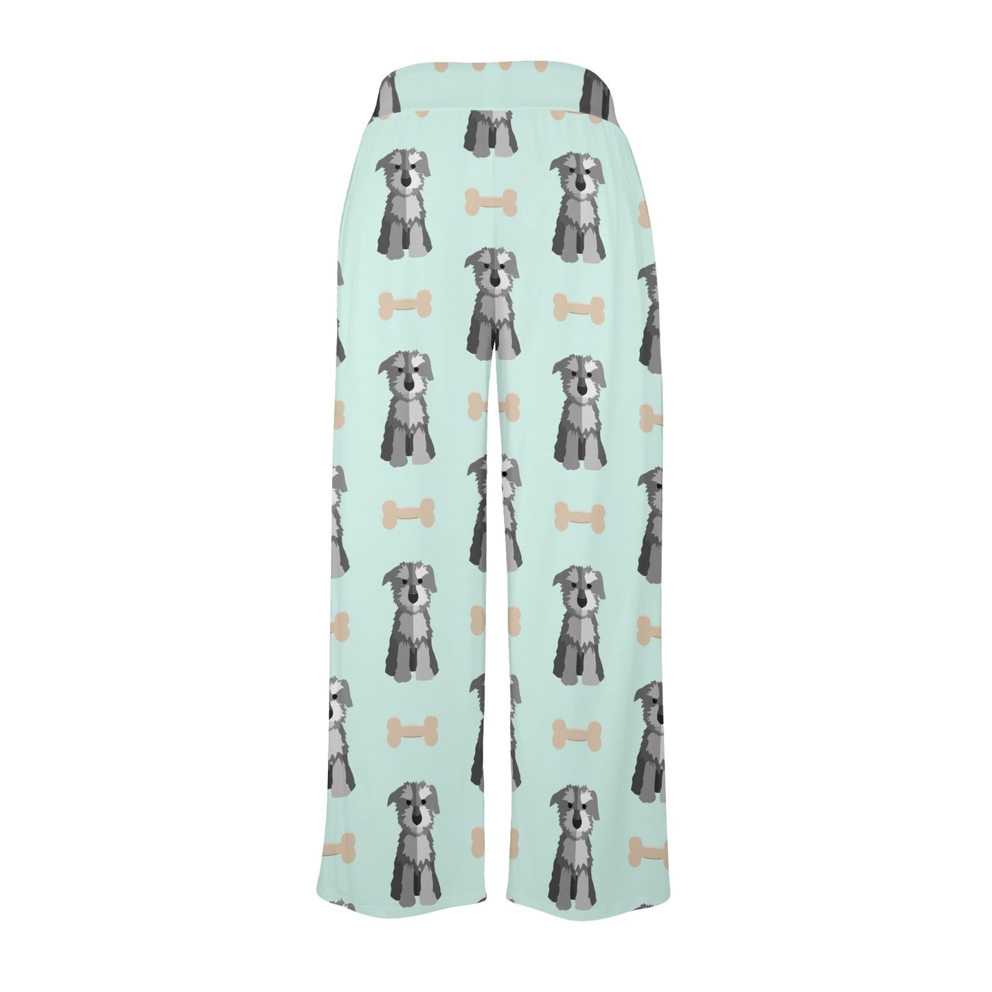 Schnauzers Pattern Print Design A03 Women's Wide Leg Lounge Pants