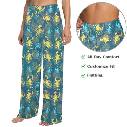 Scorpion Pattern Print Design 02 Women's Wide Leg Lounge Pants