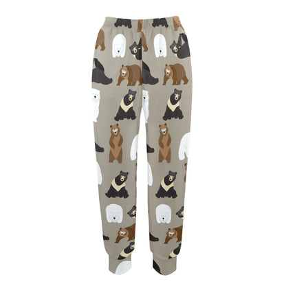 Bear Pattern Print Design BE03 Women's Casual Track Pants