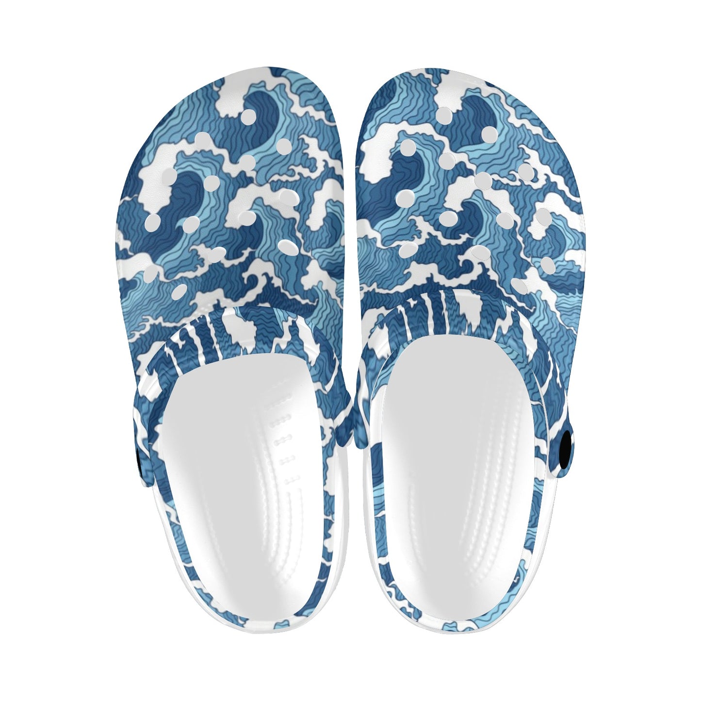 Wave Themed Pattern Print Unisex Clogs Shoes