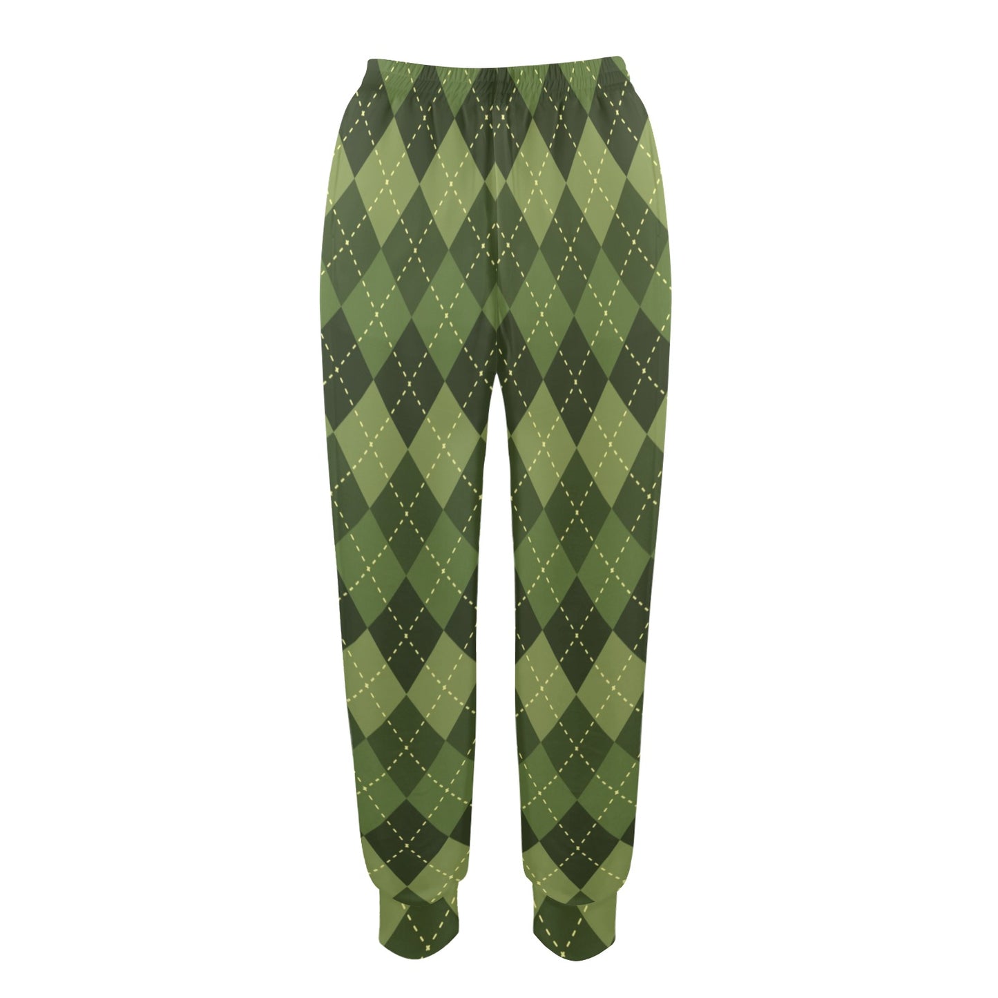 Argyle Green Pattern Print Design 01 Women's Casual Track Pants
