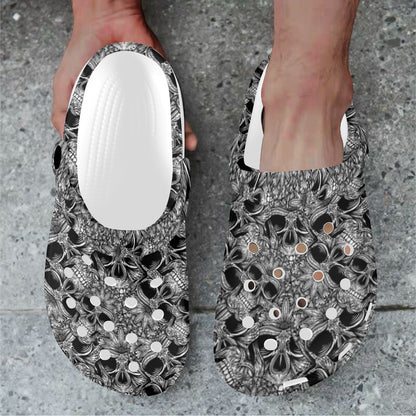 Skull Tattoo Design Print Unisex Clogs Shoes