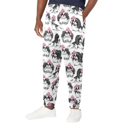 Japanese Chin Pattern Print Design 01 Men's Casual Track Pants
