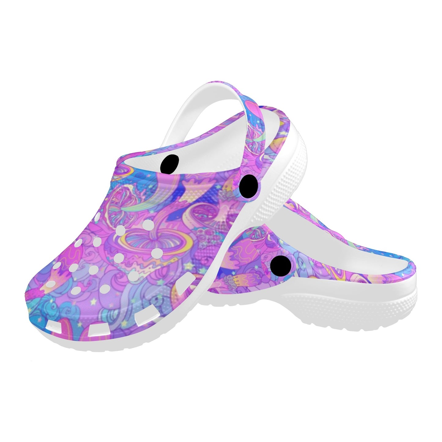 Psychedelic Trippy Mushroom Print Unisex Clogs Shoes