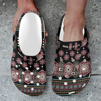 Ethnic Dot Style Print Pattern Unisex Clogs Shoes