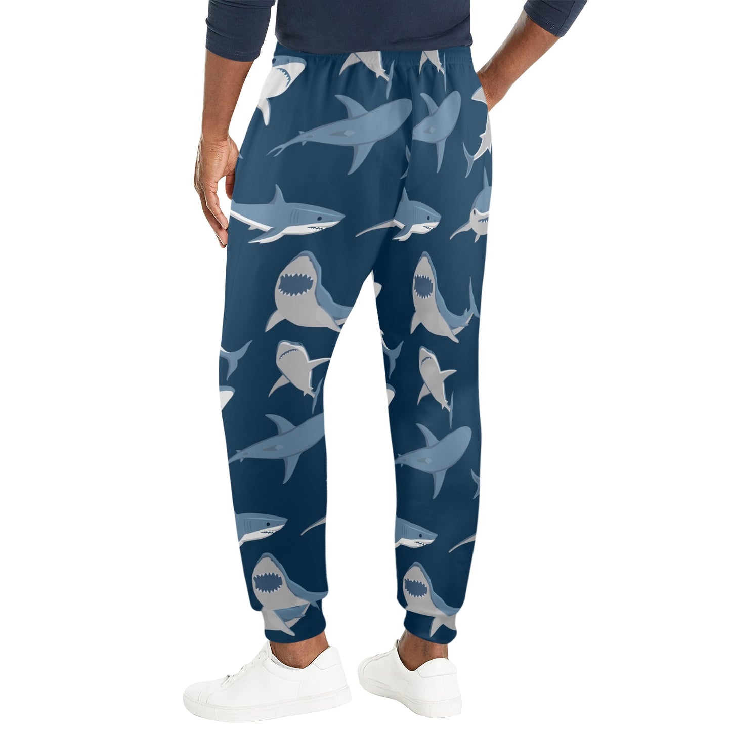 Shark Action Pattern Men's Casual Track Pants