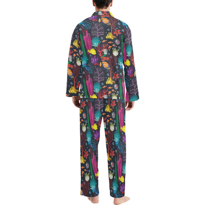 Underwater Cute Print Design LKS303 Men's Long Pajama Set