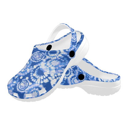 Tie Dye Blue Design Print Unisex Clogs Shoes