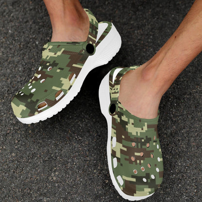 ACU Digital Army Camouflage Unisex Clogs Shoes