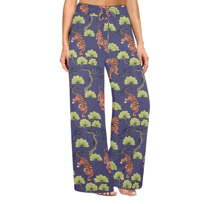 Tiger Pattern Japan Style Women's Wide Leg Lounge Pants