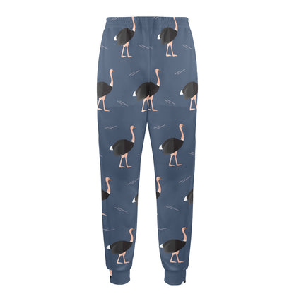 Ostrich Pattern Print Design 04 Men's Casual Track Pants