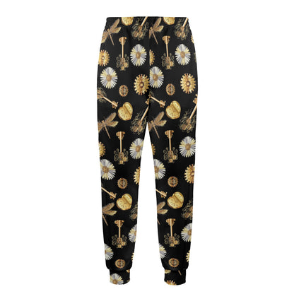 Steampunk Dragonfly Design Themed Print Men's Casual Track Pants