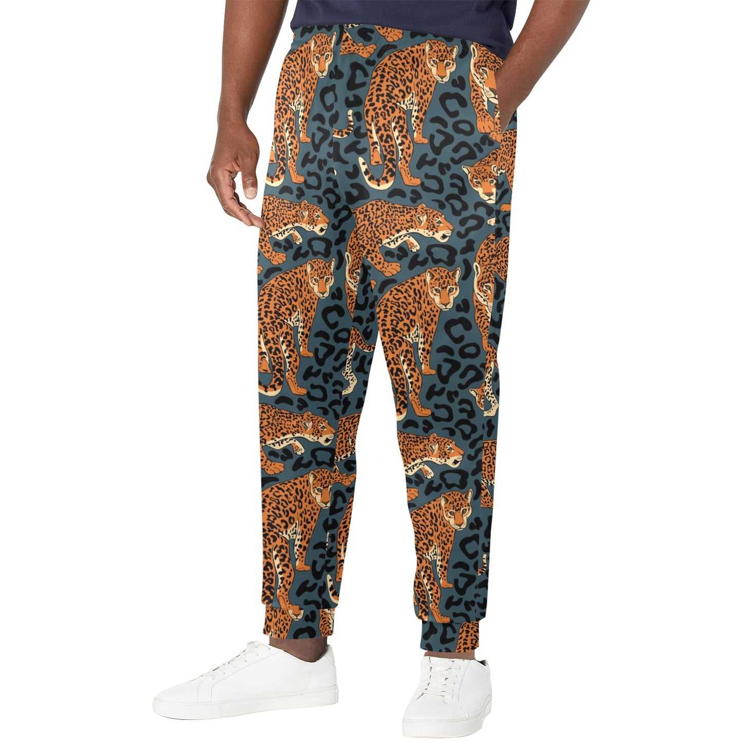Jaguar Pattern Print Design 04 Men's Casual Track Pants