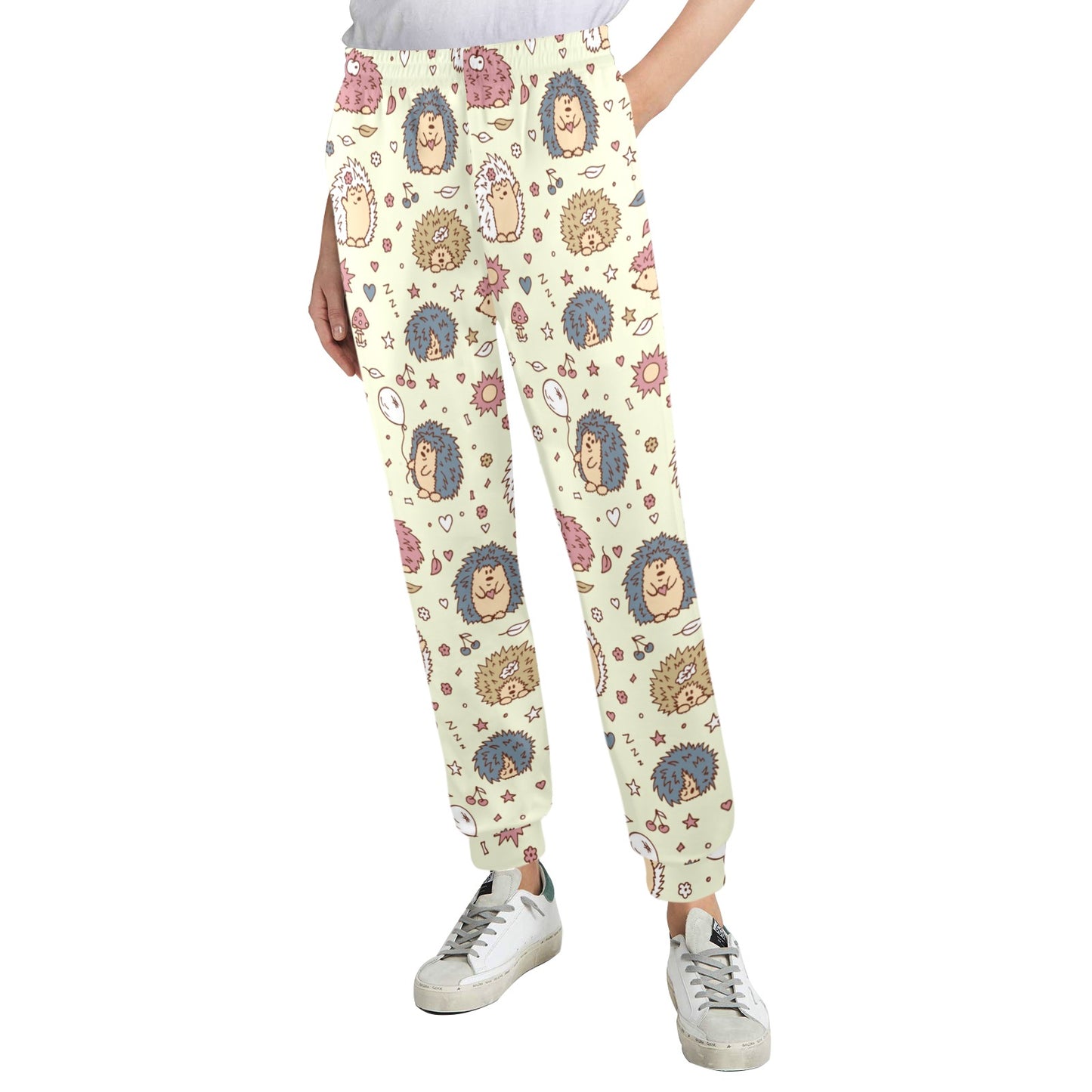 Hedgehog Cute Pattern Print Design 01 Women's Casual Track Pants
