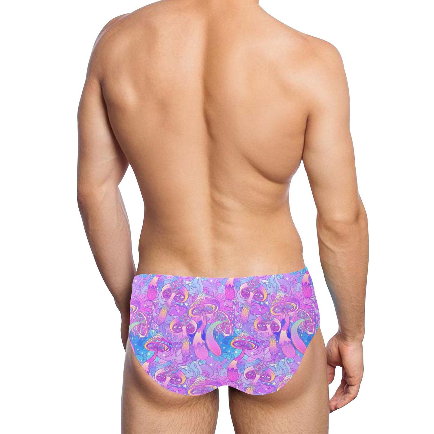Psychedelic Trippy Mushroom Print Men's Swimming Briefs