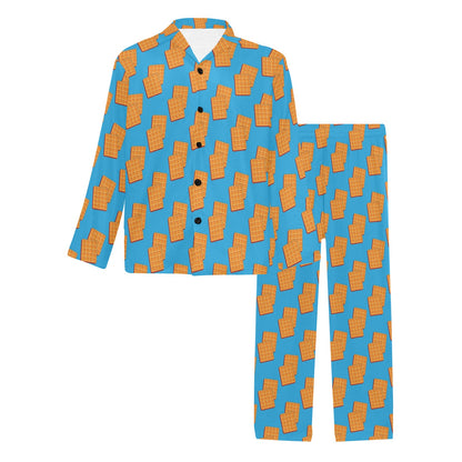 Waffle Print Design LKS304 Men's Long Pajama Set