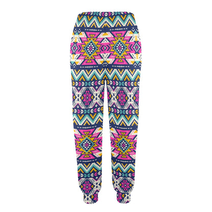 Aztec Pink Geometric Print Pattern Women's Casual Track Pants