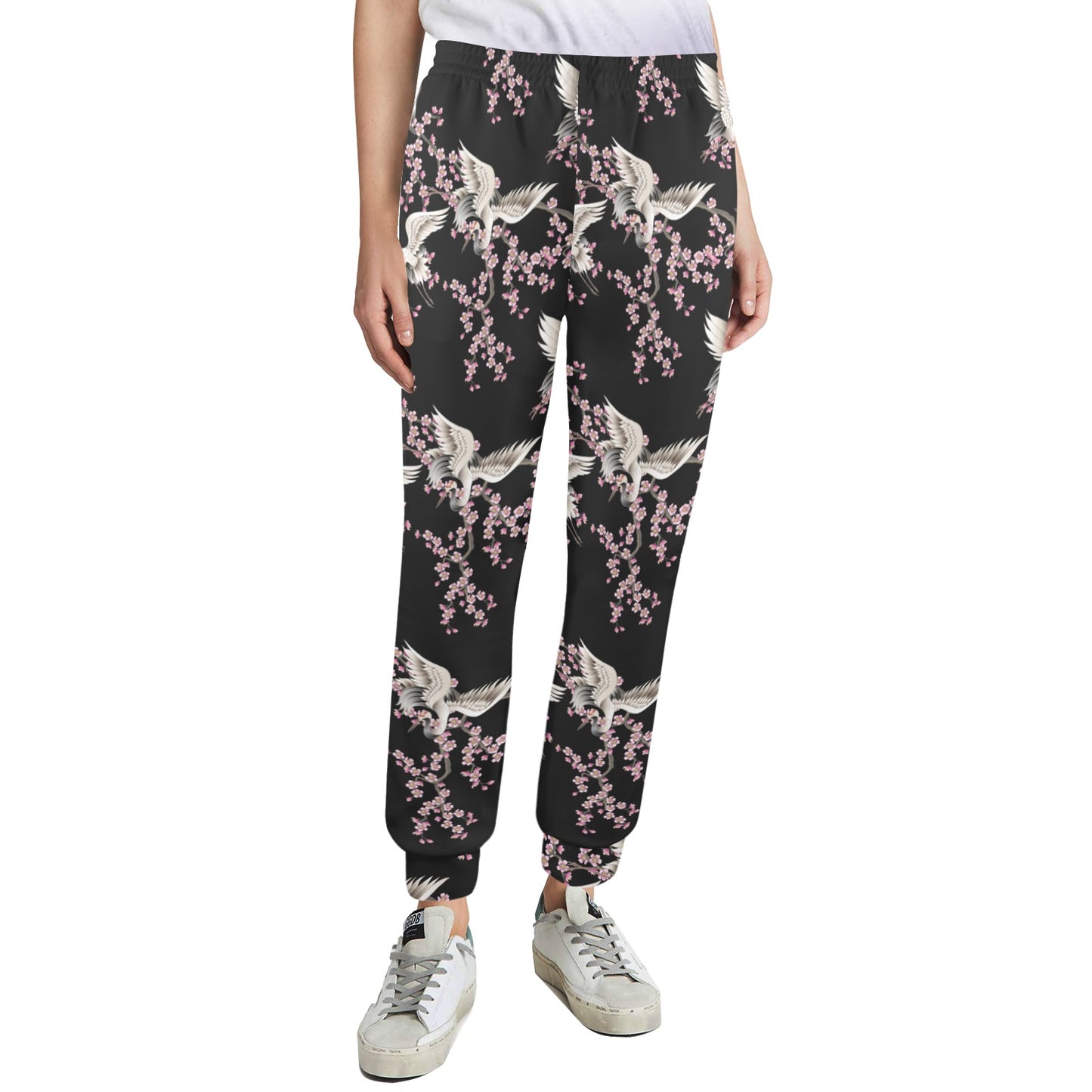 Crane Pattern Print Design 01 Women's Casual Track Pants