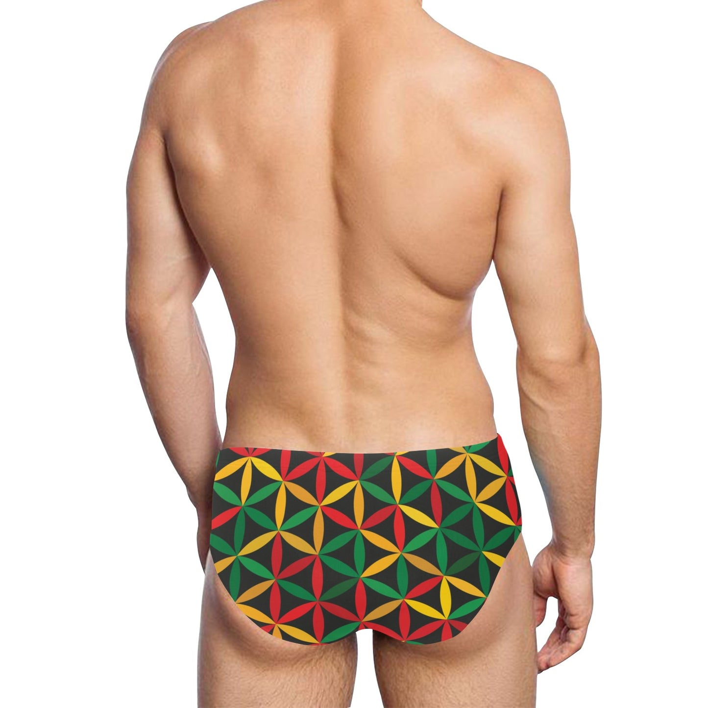 Rasta Pattern Print Design A04 Men's Swimming Briefs