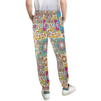 Patchwork Print Design LKS402 Women's Casual Track Pants