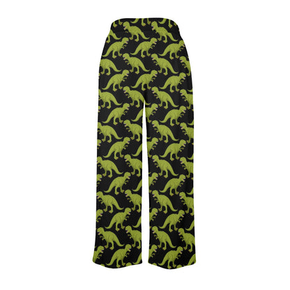 T Rex Pattern Print Design A02 Women's Wide Leg Lounge Pants