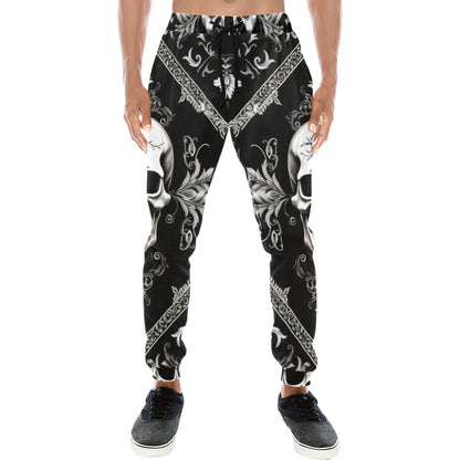 Bandana Black Style with Skull Men's Sweatpants