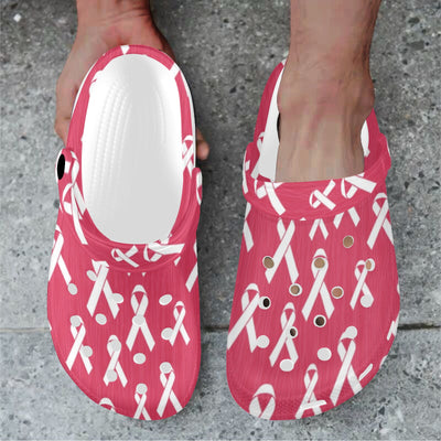 Breast Cancer Awareness Symbol Unisex Clogs Shoes