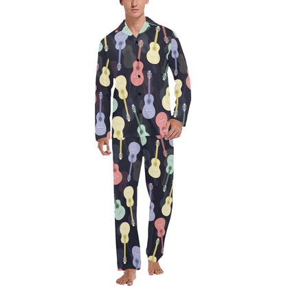 Acoustic Guitar Print Design LKS401 Men's Long Pajama Set