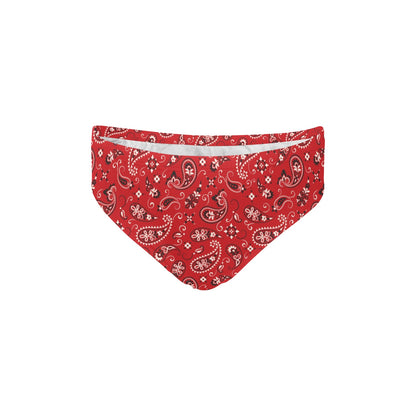 Bandana Paisley Red Print Design LKS3011 Men's Swimming Briefs