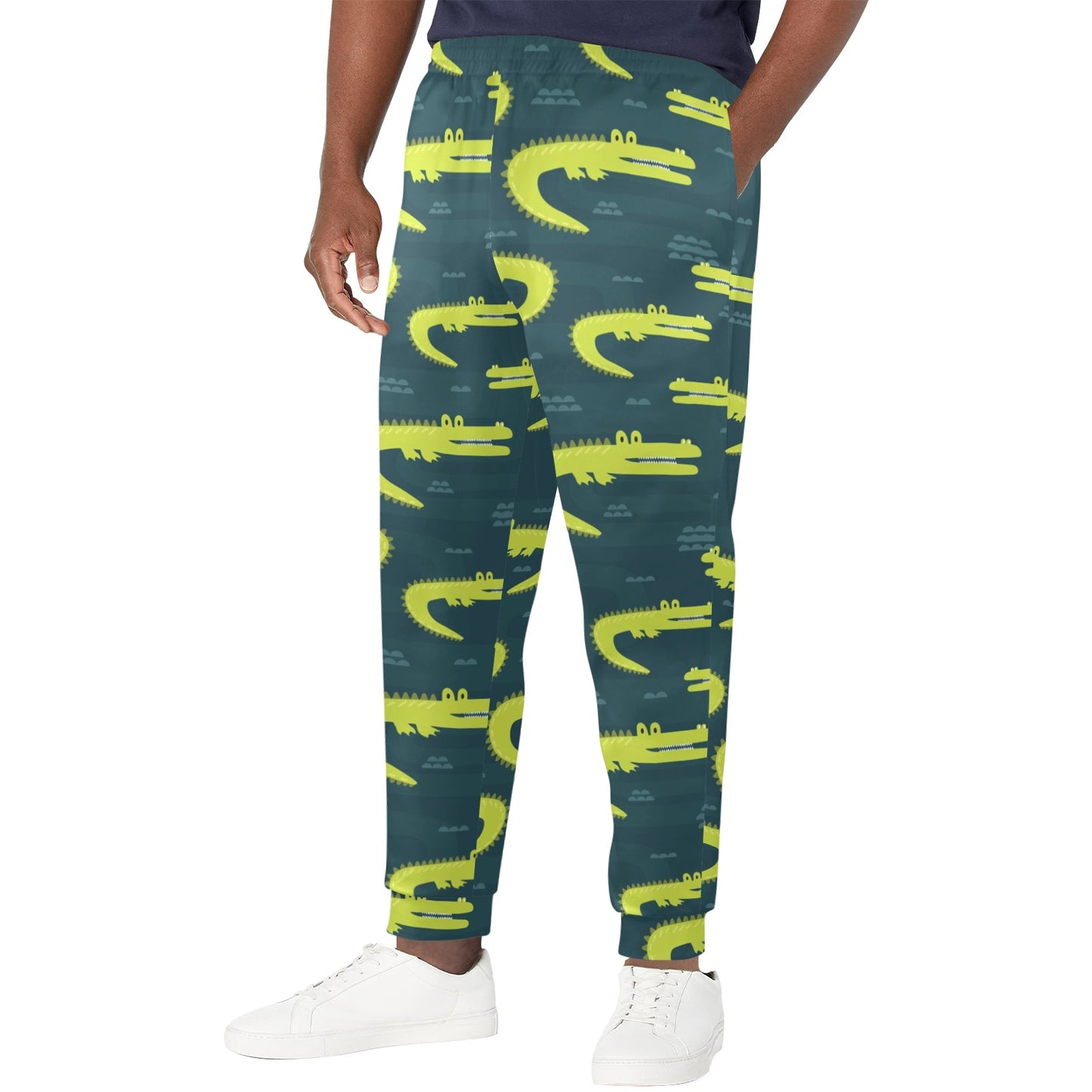 Alligator Pattern Print Design 03 Men's Casual Track Pants
