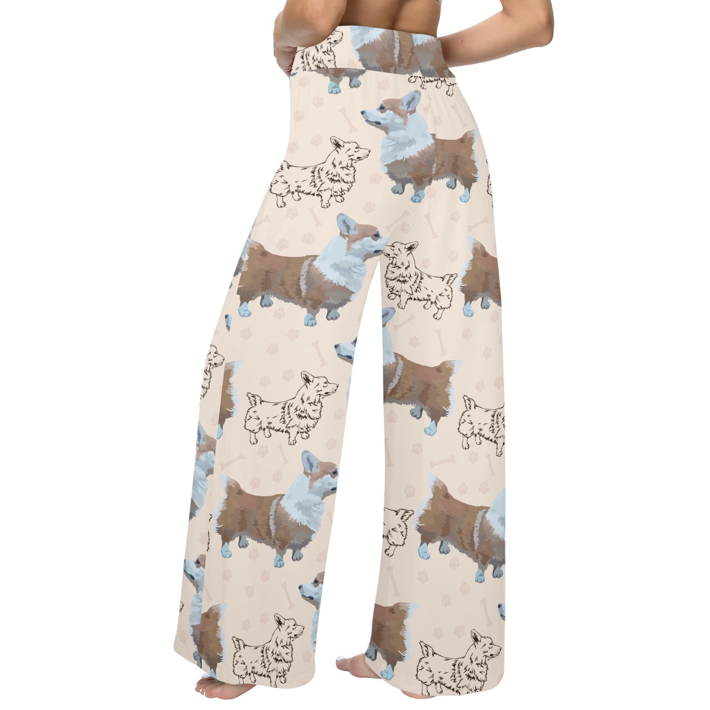 Pembroke Welsh Corgis Pattern Print Design A03 Women's Wide Leg Lounge Pants