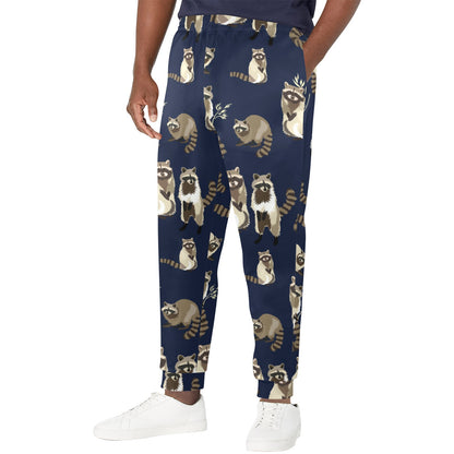 Raccoon Pattern Print Design A06 Men's Casual Track Pants