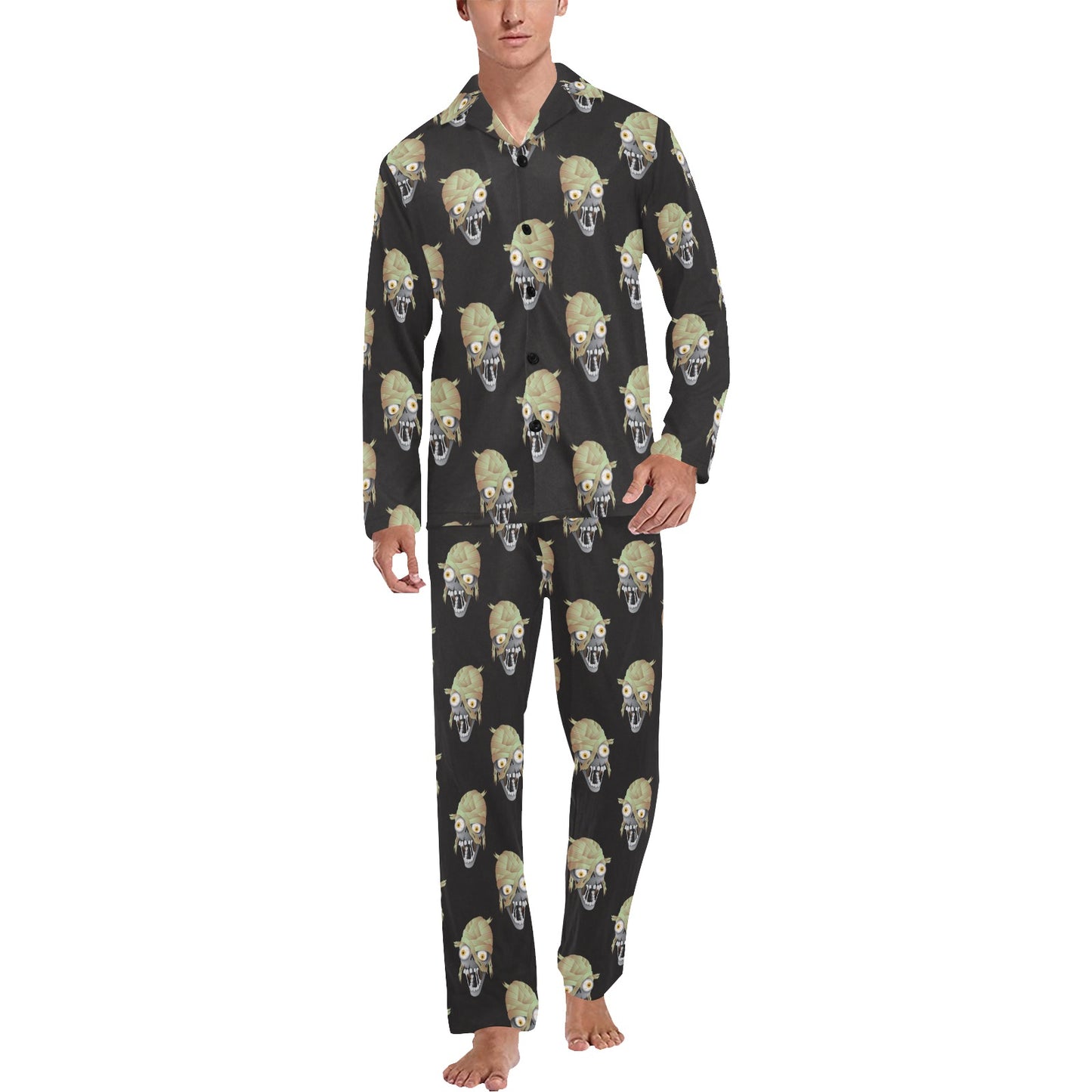 Mummy Print Design LKS304 Men's Long Pajama Set