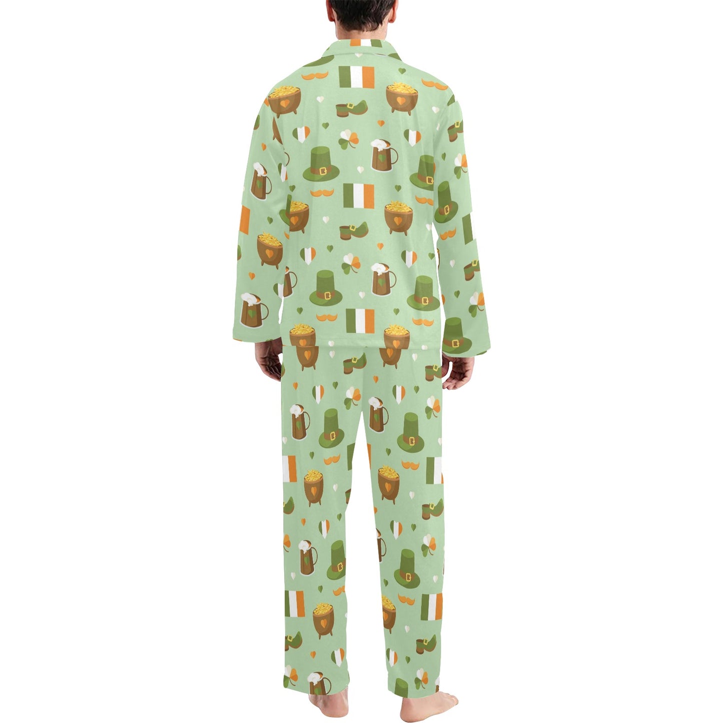 St Patricks Day Print Design LKS302 Men's Long Pajama Set