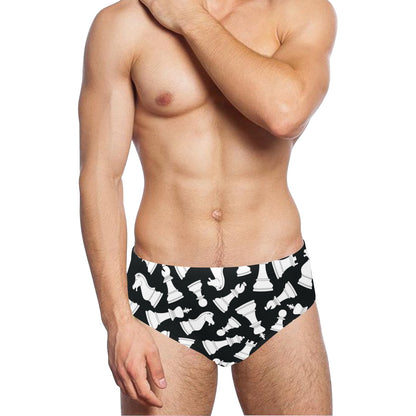 Chess Pattern Print Design 01 Men's Swimming Briefs