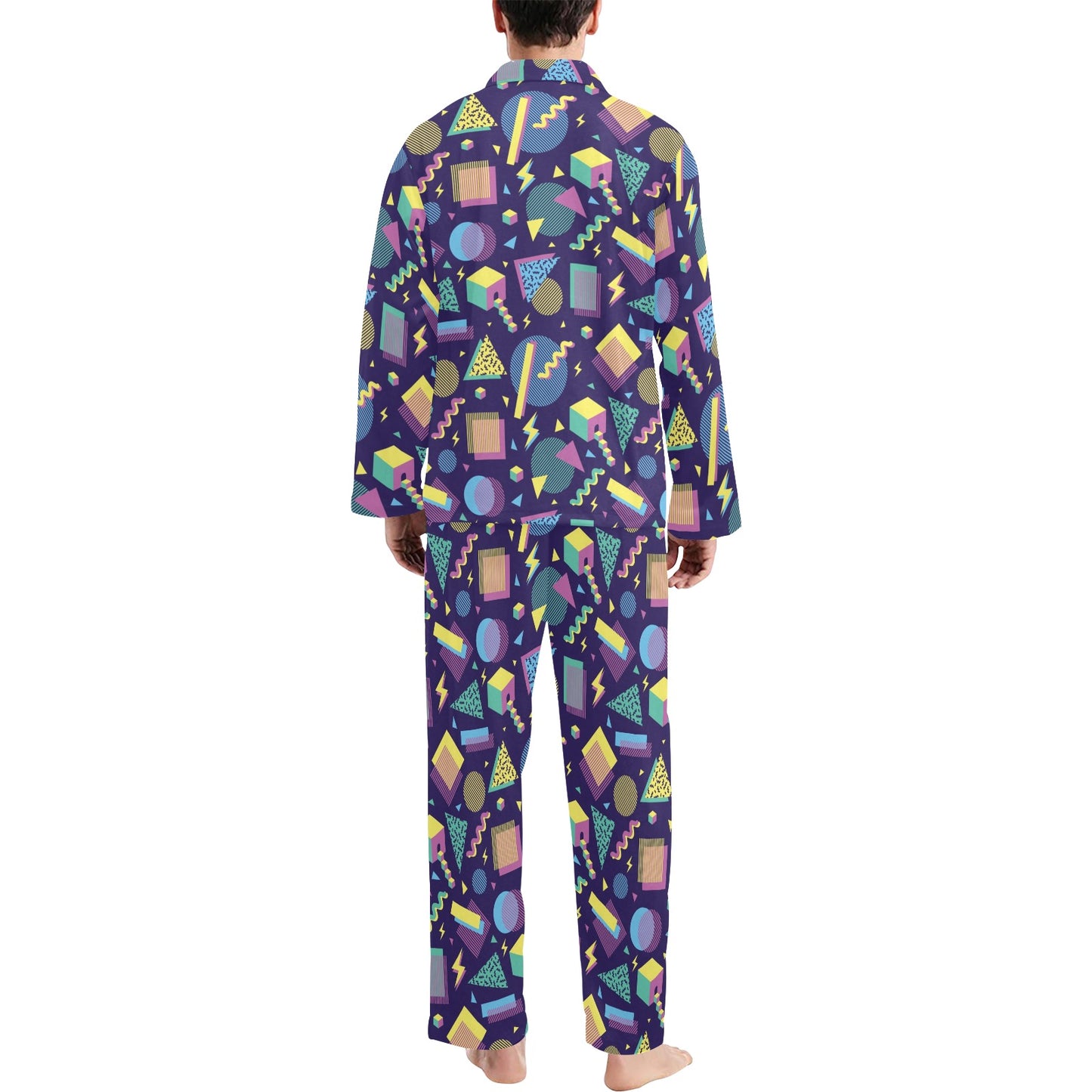 Geometric Print Design LKS401 Men's Long Pajama Set