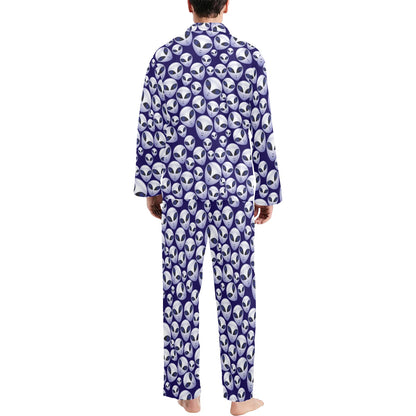 Alien Head Extraterrestrial Men's Long Pajama Set
