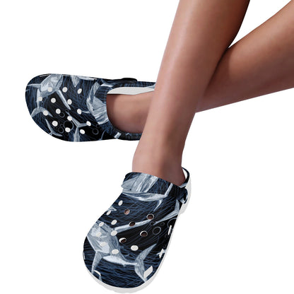 Shark Print Pattern Unisex Clogs Shoes