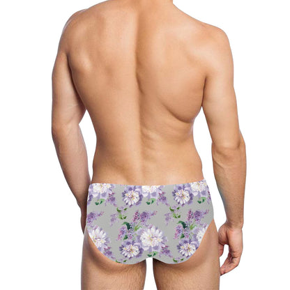 Lilac Pattern Print Design LI07 Men's Swimming Briefs