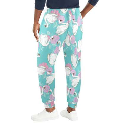 Swan Pattern Print Design 03 Men's Casual Track Pants