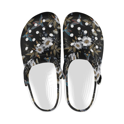 Hummingbird with Embroidery Themed Print Unisex Clogs Shoes
