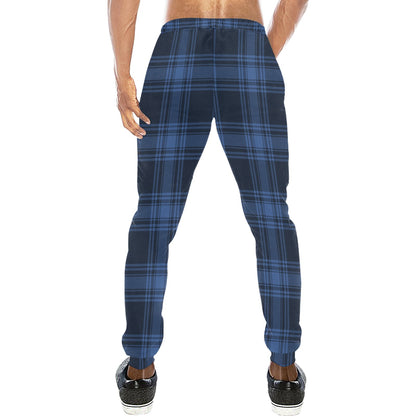 Tartan Blue Print Design LKS304 Men's Sweatpants