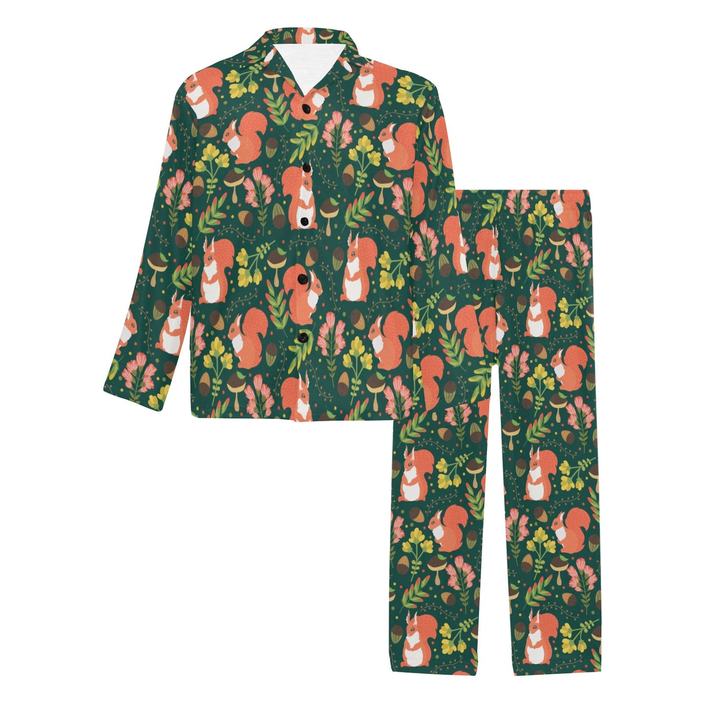 Squirrel Print Design LKS302 Men's Long Pajama Set