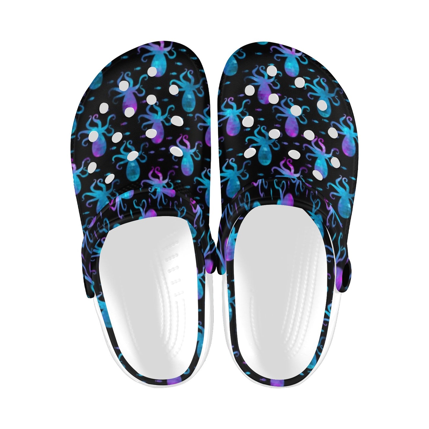 Octopus Blue Design Print Themed Unisex Clogs Shoes