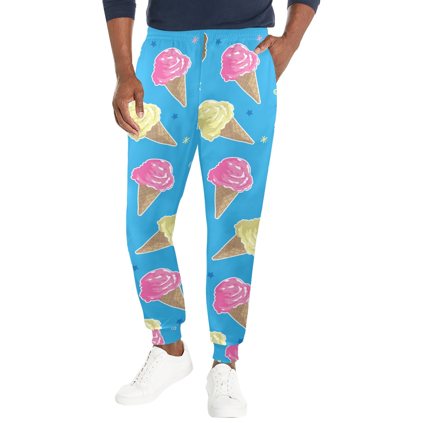 Ice Cream Pattern Print Design 01 Men's Casual Track Pants