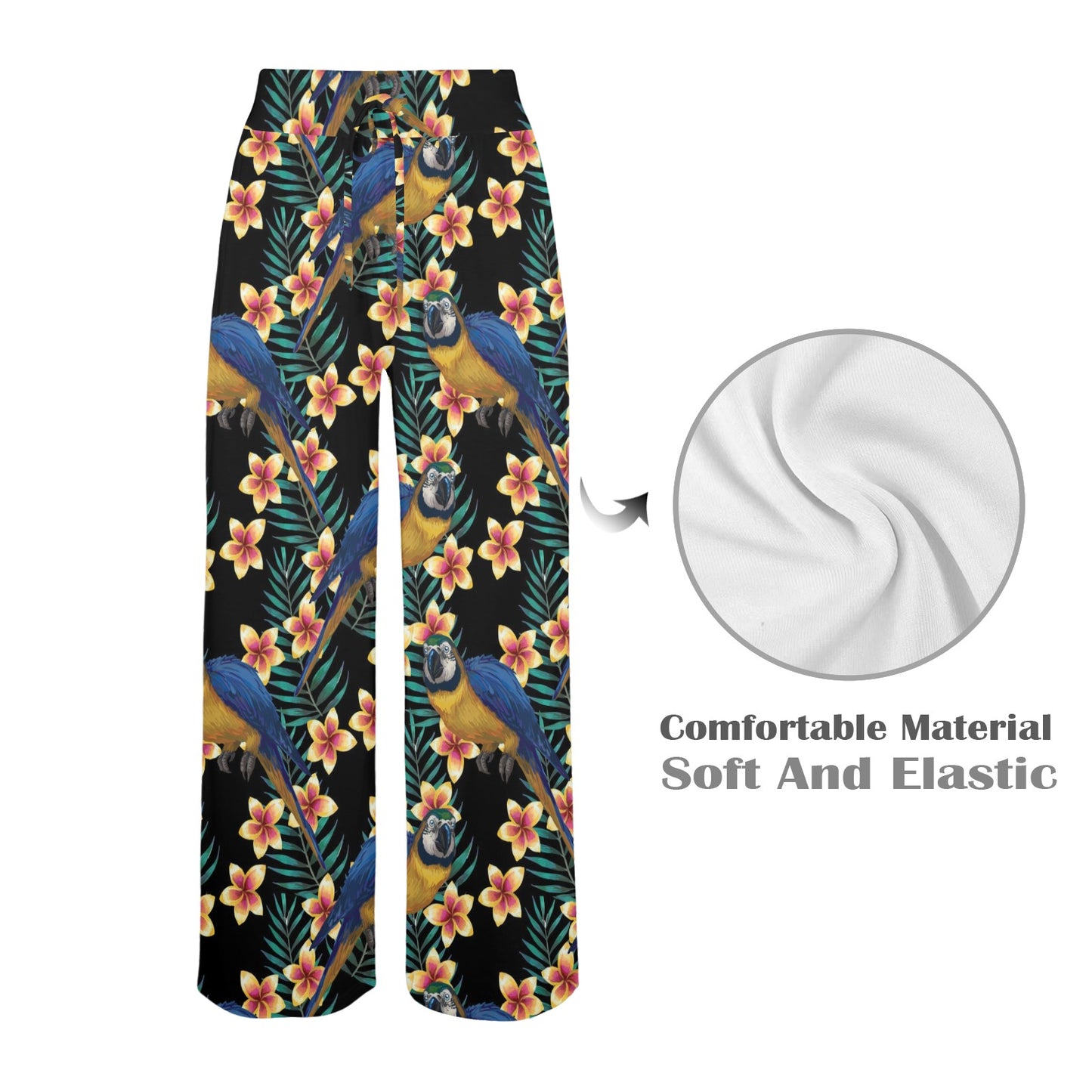 Macaw Pattern Print Design 01 Women's Wide Leg Lounge Pants